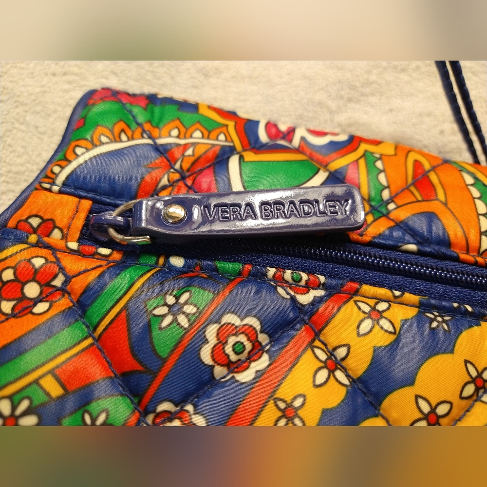 Vera Bradley Floral Puffy Quilted Women's Pushlock Bag Clutch Wristlet